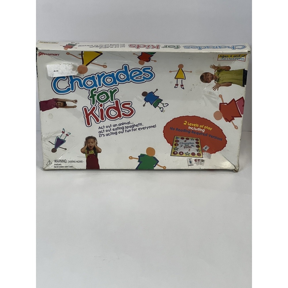 Pressman Charades for Kids Board Game 1999 Sealed New 3003 Ages 4+ 3-6‎ Players